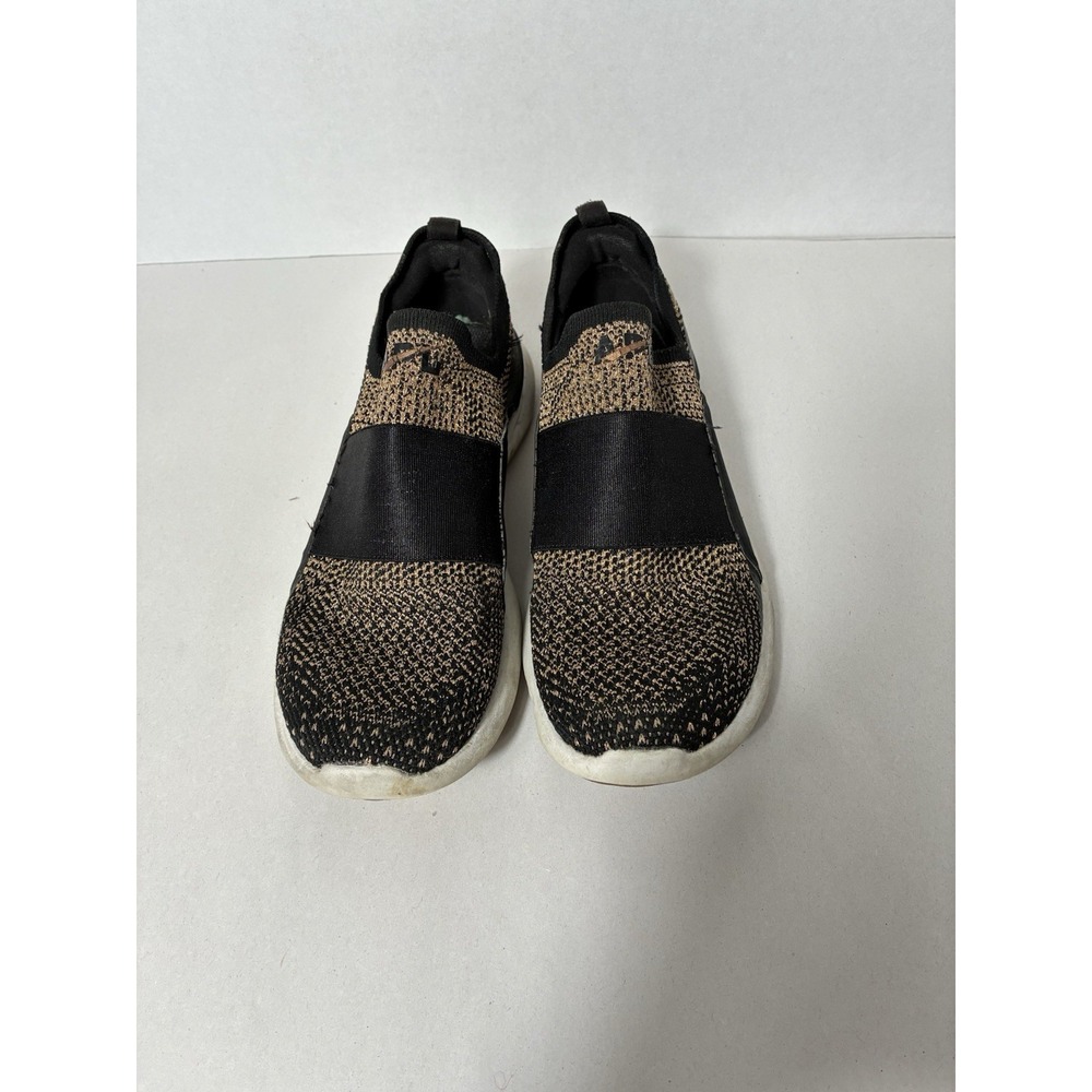 APL, Womens TechLoom Bliss Slip On Sneakers, Black & Gold Size 7 Athletic Casual